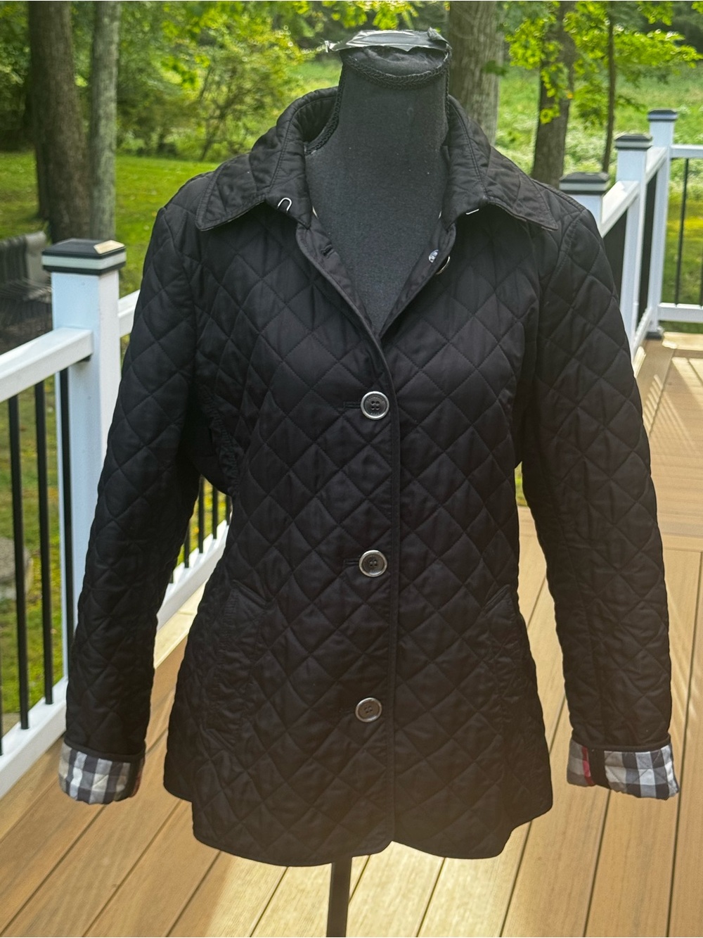 Burberry Brit Authentic Black Quilted Jacket Size X-LARGE